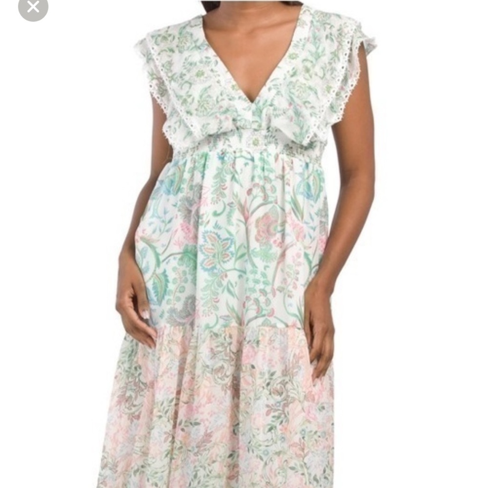 NWOT House of Harlow 1960 Floral Tiered Maxi Dress Size Small